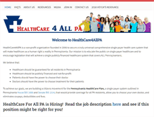 Tablet Screenshot of healthcare4allpa.org